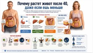 Чому росте живіт після 40 років